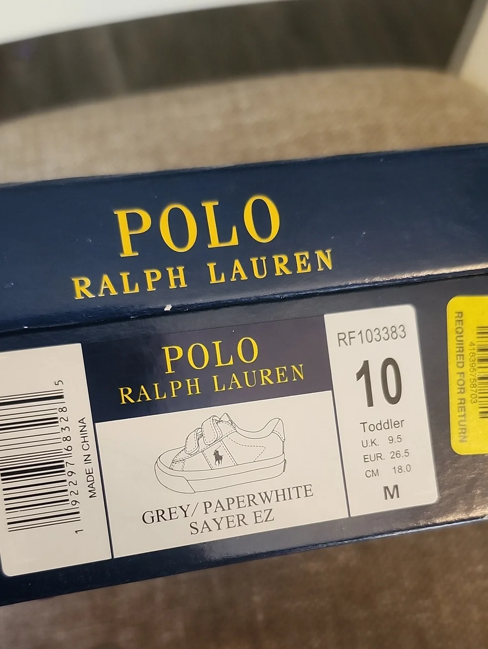 Polo by Ralph Lauren Kids' Gray Canvas Velcro Sneaker
